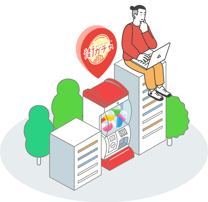 旅の記憶街の魅力を発信する人のイラスト