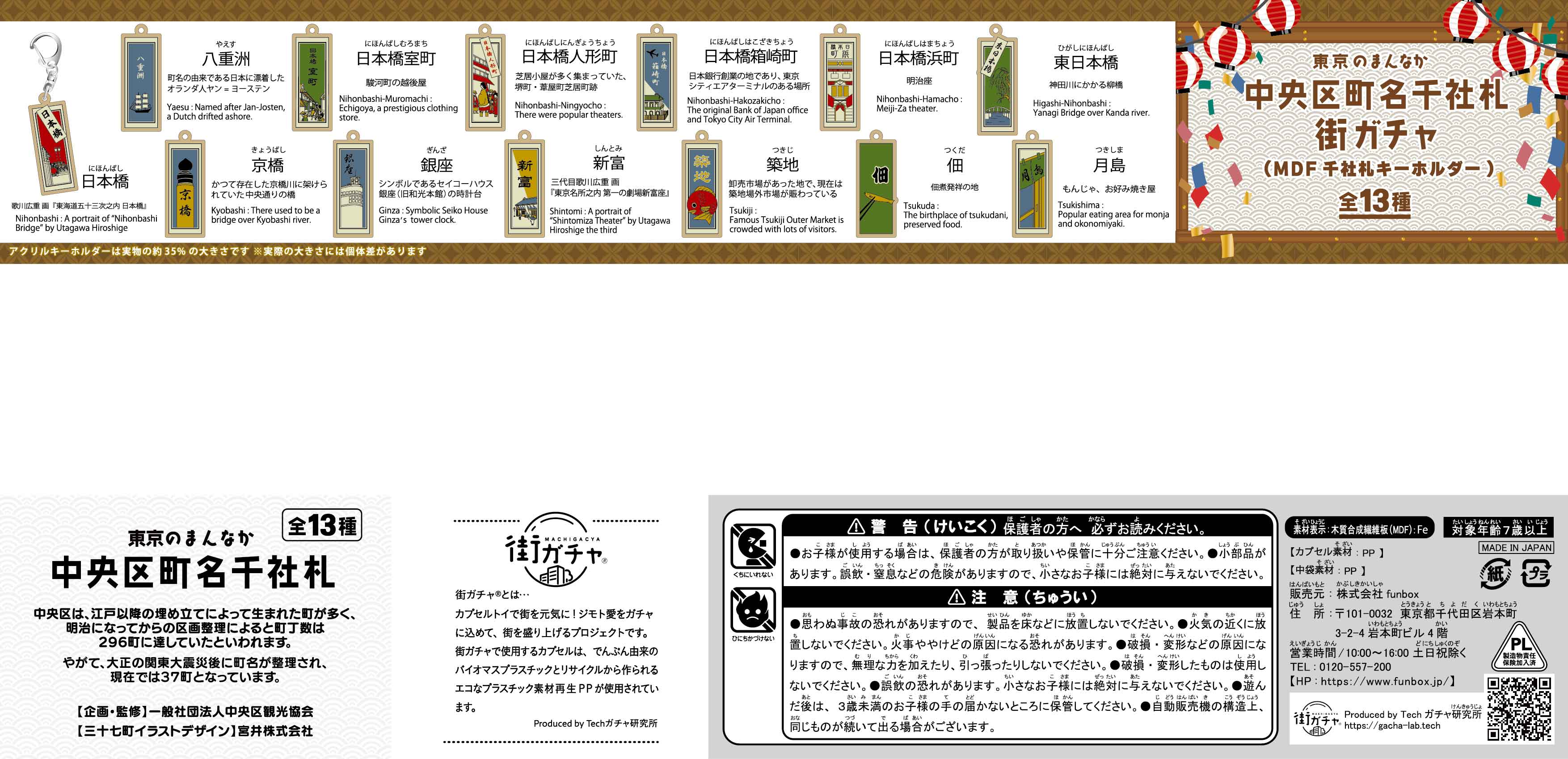 中央区町名千社札街ガチャ10の写真