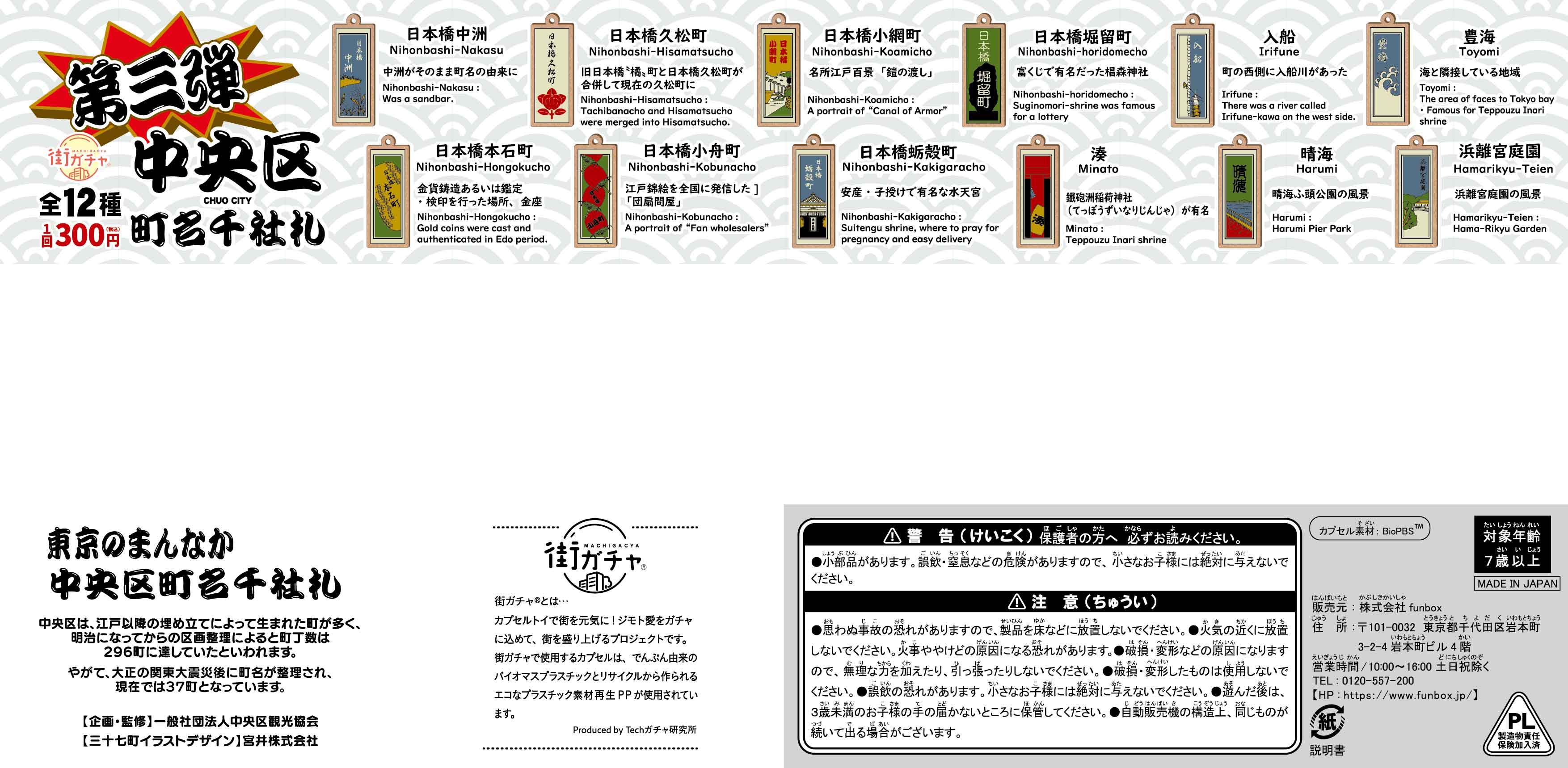 中央区町名千社札街ガチャ10の写真